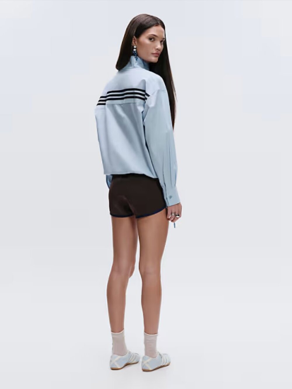 adidas Originals x ASOS funnel neck shirt in blue - size medium - Picture 4 of 9